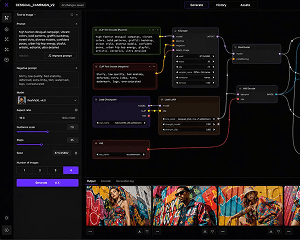 AI image-generation workflow producing a set of fashion campaign visuals